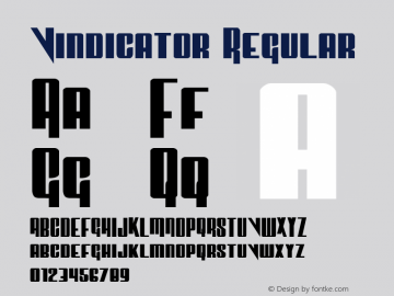 Vindicator Regular 001.000 Font Sample