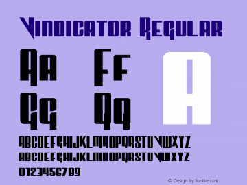 Vindicator Regular 001.000 Font Sample