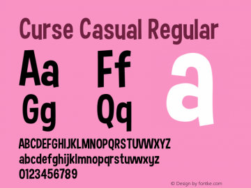 Curse Casual Font Curse Casual Regular Font Cursecasualregular