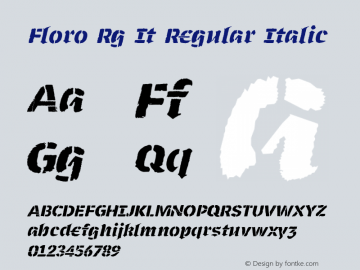 Floro Rg It Regular Italic Version 1.7 Font Sample