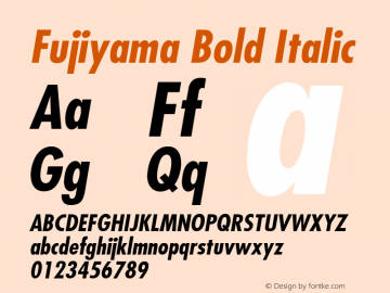 Fujiyama Bold Italic v1.0c Font Sample