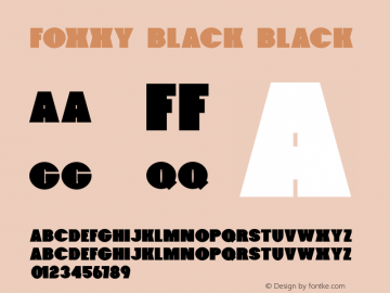 Foxxy Black Black 1.000 Font Sample