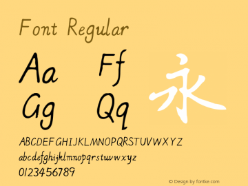 Font Regular Version 1.00 November 26, 2015, initial release图片样张