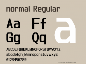 normal Regular Version 1.0 Font Sample