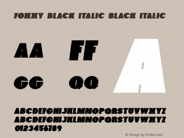 Foxxy Black Italic Black Italic 1.000 Font Sample