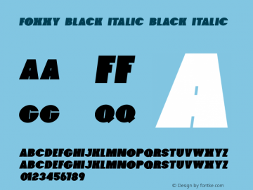 Foxxy Black Italic Black Italic 1.000图片样张
