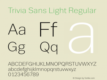 Trivia Sans Light Regular Version 001.001图片样张