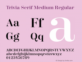 Trivia Serif Medium Regular Version 001.000图片样张