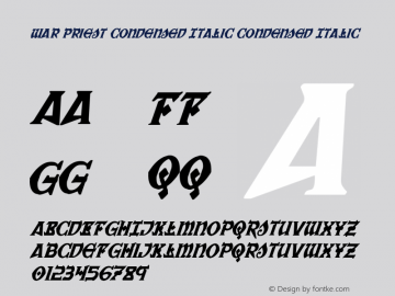War Priest Condensed Italic Condensed Italic 001.000图片样张