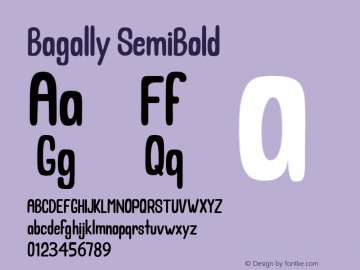 Bagally SemiBold Version 1.000图片样张