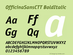 OfficinaSansCTT BoldItalic 1.100.000 Font Sample