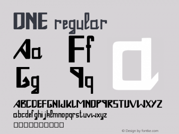 ONE regular Version 001.000 Font Sample