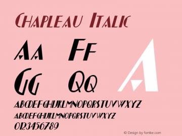 Chapleau Italic Version 1.10 August 13, 2013 Font Sample