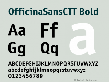 OfficinaSansCTT Bold 1.100.000 Font Sample