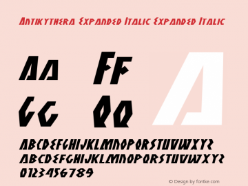 Antikythera Expanded Italic Expanded Italic 001.000 Font Sample
