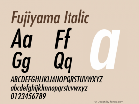 Fujiyama Italic 001.003 Font Sample