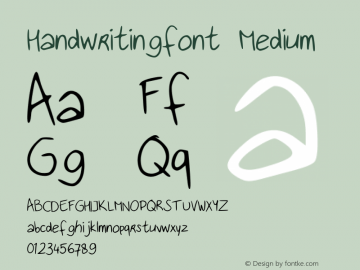 Handwritingfont Medium Version 001.000图片样张