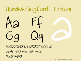 Handwritingfont Medium Version 001.000图片样张