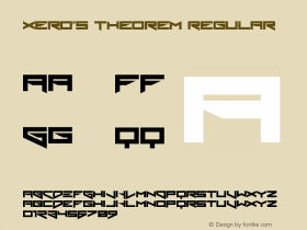 Xero's Theorem Regular Version 1.0 Font Sample