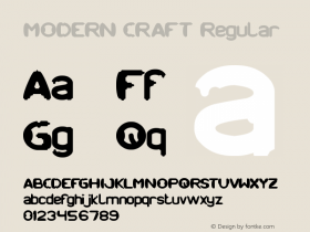 MODERN CRAFT Regular Version 1.00 April 27, 2012, initial release Font Sample