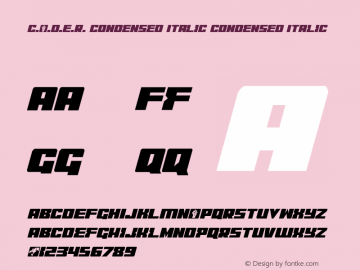 C.O.D.E.R. Condensed Italic Condensed Italic 001.000图片样张