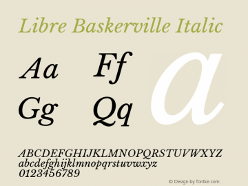 Libre Baskerville Italic Version 1.000图片样张