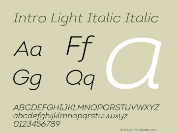 Intro Light Italic Italic Version 1.000图片样张