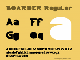 BOARDER Regular Version 1.00 May 3, 2012, initial release图片样张