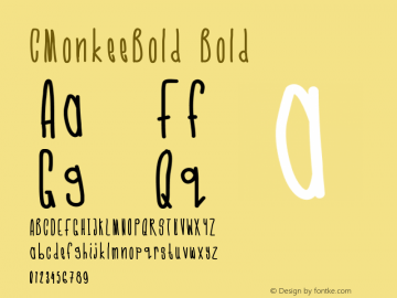 CMonkeeBold Bold Version 001.000 Font Sample