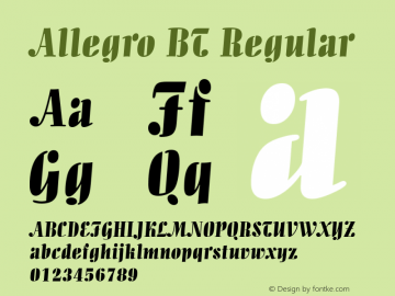 Allegro BT Regular Version 1.01 emb4-OT图片样张