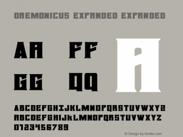 Daemonicus Expanded Expanded Version 1.0; 2012 Font Sample