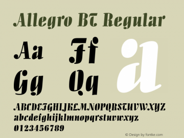 Allegro BT Regular mfgpctt-v1.54 Thursday, February 11, 1993 10:17:03 am (EST) Font Sample