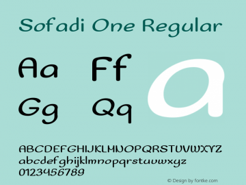 Sofadi One Regular Version 1.001 Font Sample