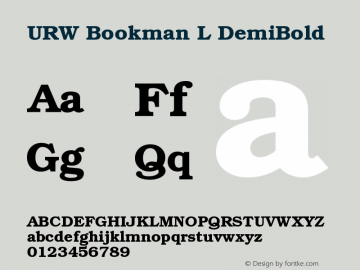 URW Bookman L DemiBold Version 1.05图片样张