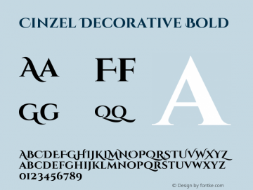 Cinzel Decorative Bold Version 1.001;PS 001.001;hotconv 1.0.56;makeotf.lib2.0.21325 Font Sample