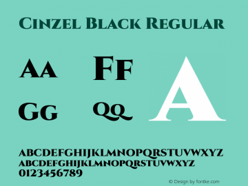 Cinzel Black Regular Version 1.001;PS 001.001;hotconv 1.0.56;makeotf.lib2.0.21325 Font Sample