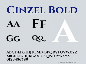 Cinzel Bold Version 1.001;PS 001.001;hotconv 1.0.56;makeotf.lib2.0.21325图片样张