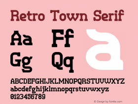 Retro Town Serif Version 1.000 Font Sample