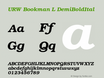 URW Bookman L DemiBoldItal Version 1.05图片样张