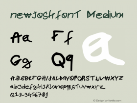 newjoshfont Medium Version 001.000 Font Sample