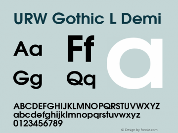 URW Gothic L Demi Version 001.005 Font Sample