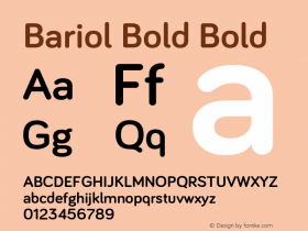Bariol Bold Bold Version 001.001 Font Sample