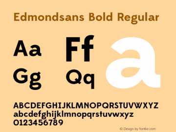 Edmondsans Bold Regular Version 1.000 Font Sample