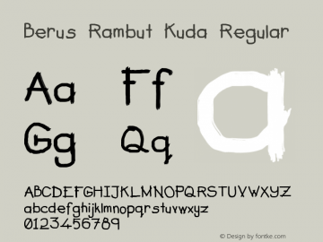 Berus Rambut Kuda Regular Version 001.000 Font Sample