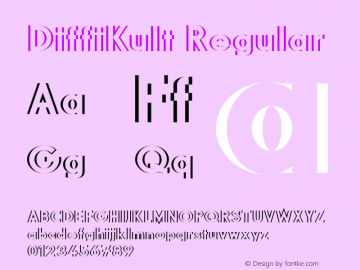 DiffiKult Regular Version 0.000 2012 initial release Font Sample