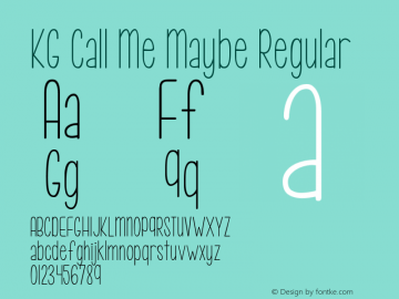 KG Call Me Maybe Regular Version 1.000 2012 initial release Font Sample