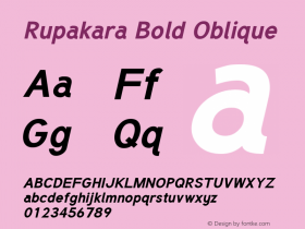 Rupakara Bold Oblique Version 1.004图片样张