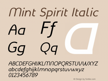 Mint Spirit Italic Version 1.004;FFEdit图片样张