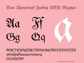 Neue Theuerdank Fraktur UNZ1 Regular Version 3.000 2012 Font Sample