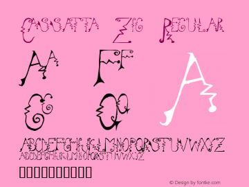 Cassatta Zig Regular Macromedia Fontographer 4.1 1/1/99图片样张